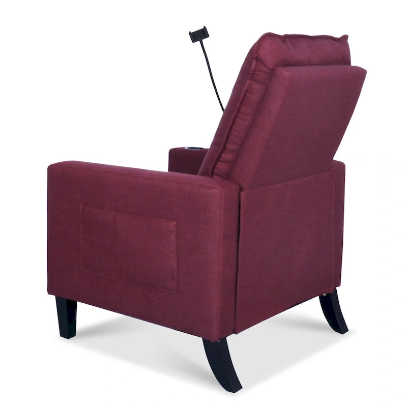 Adjustable Recliner Sofa with Built-in Cup Holder & Storage Compartment