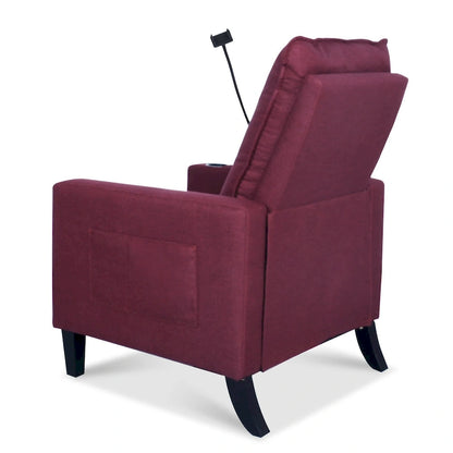 Adjustable Recliner Sofa with Built-in Cup Holder & Storage Compartment