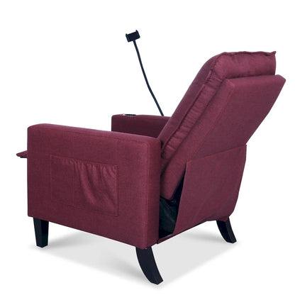 Adjustable Recliner Sofa with Built-in Cup Holder & Storage Compartment