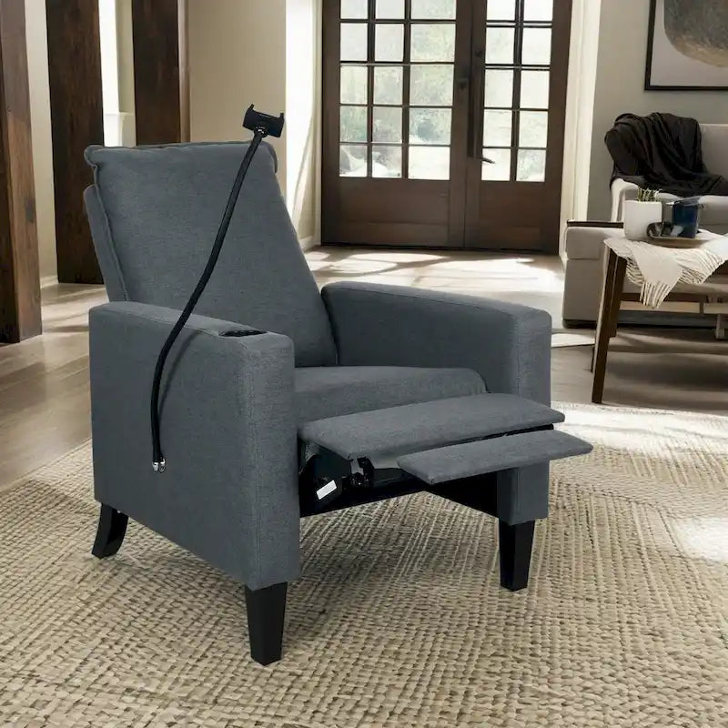 Adjustable Recliner Sofa with Built-in Cup Holder & Storage Compartment