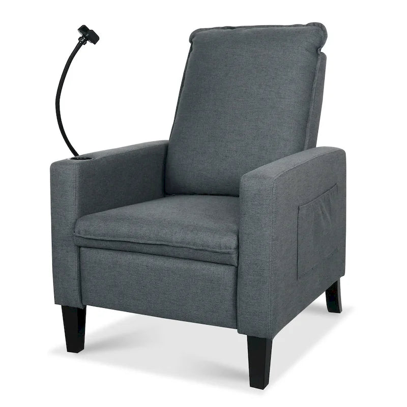 Adjustable Recliner Sofa with Built-in Cup Holder & Storage Compartment