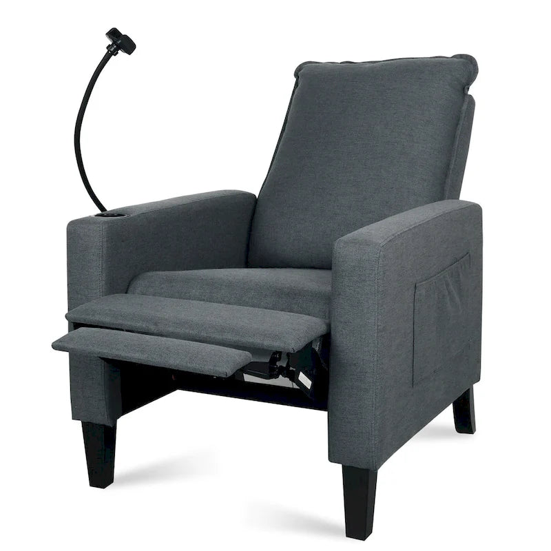 Adjustable Recliner Sofa with Built-in Cup Holder & Storage Compartment