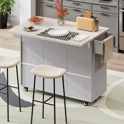 Alger Kitchen Island with Trash Can Storage Cabinet