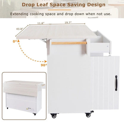 Alger Kitchen Island with Trash Can Storage Cabinet