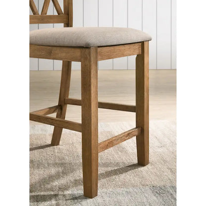 Wooden Round Dining Table and Chair Sets Rustic Farmhouse Dining Table and Chair Sets with Crossbuck Pedestal Table Base