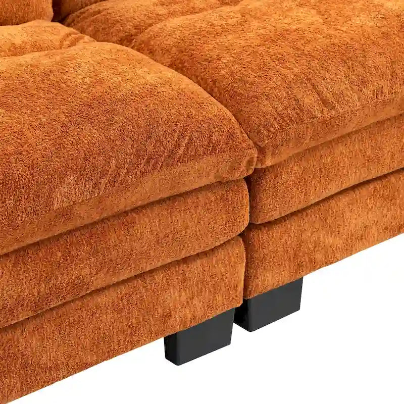 84  Upholstered 3-Seater Sofa with Dual-Layer Memory Foam Cushioning, and Complimentary Comfort Pillows