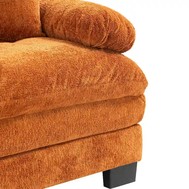 84  Upholstered 3-Seater Sofa with Dual-Layer Memory Foam Cushioning, and Complimentary Comfort Pillows