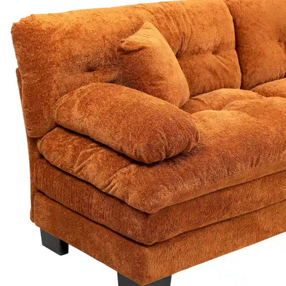 84  Upholstered 3-Seater Sofa with Dual-Layer Memory Foam Cushioning, and Complimentary Comfort Pillows