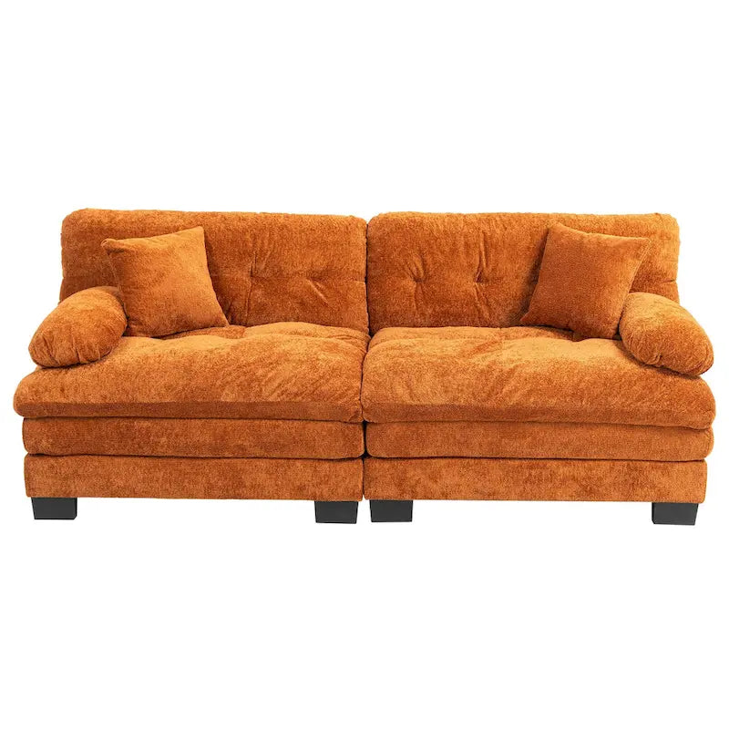 84  Upholstered 3-Seater Sofa with Dual-Layer Memory Foam Cushioning, and Complimentary Comfort Pillows