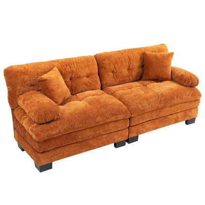 84  Upholstered 3-Seater Sofa with Dual-Layer Memory Foam Cushioning, and Complimentary Comfort Pillows
