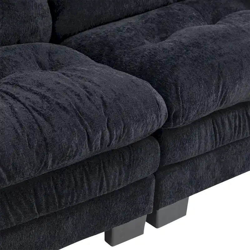 84  Upholstered 3-Seater Sofa with Dual-Layer Memory Foam Cushioning, and Complimentary Comfort Pillows