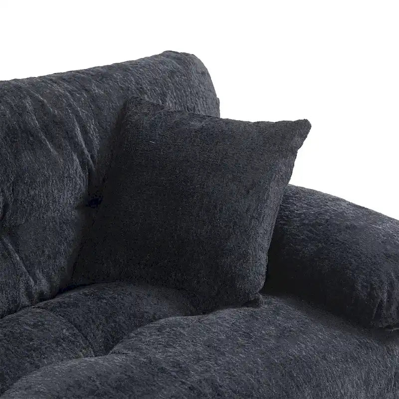 84  Upholstered 3-Seater Sofa with Dual-Layer Memory Foam Cushioning, and Complimentary Comfort Pillows