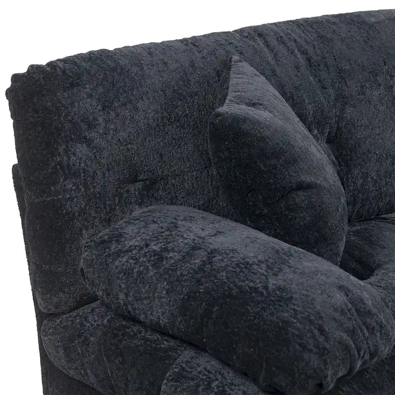 84  Upholstered 3-Seater Sofa with Dual-Layer Memory Foam Cushioning, and Complimentary Comfort Pillows