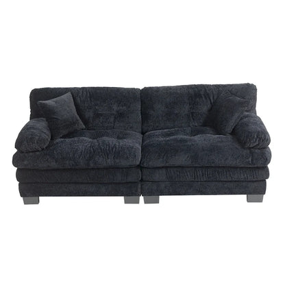 84  Upholstered 3-Seater Sofa with Dual-Layer Memory Foam Cushioning, and Complimentary Comfort Pillows