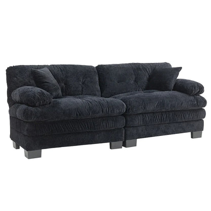 84  Upholstered 3-Seater Sofa with Dual-Layer Memory Foam Cushioning, and Complimentary Comfort Pillows