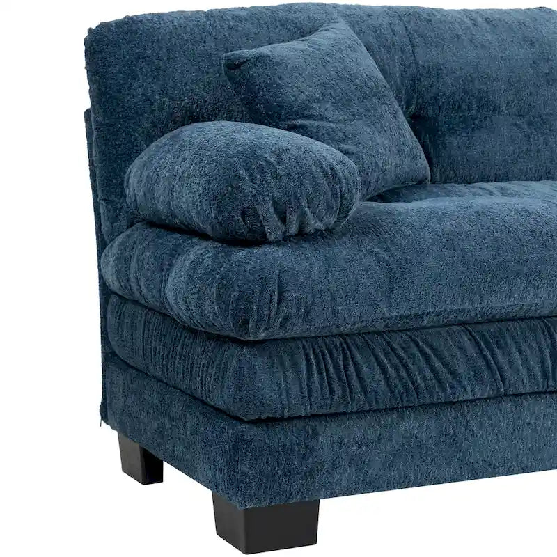 84  Upholstered 3-Seater Sofa with Dual-Layer Memory Foam Cushioning, and Complimentary Comfort Pillows