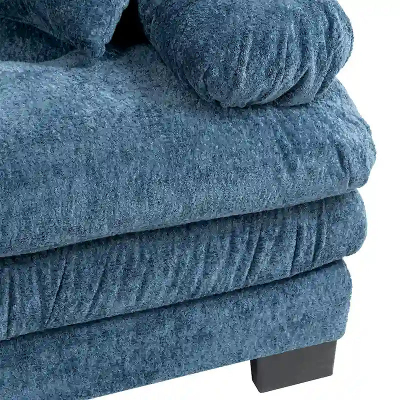 84  Upholstered 3-Seater Sofa with Dual-Layer Memory Foam Cushioning, and Complimentary Comfort Pillows