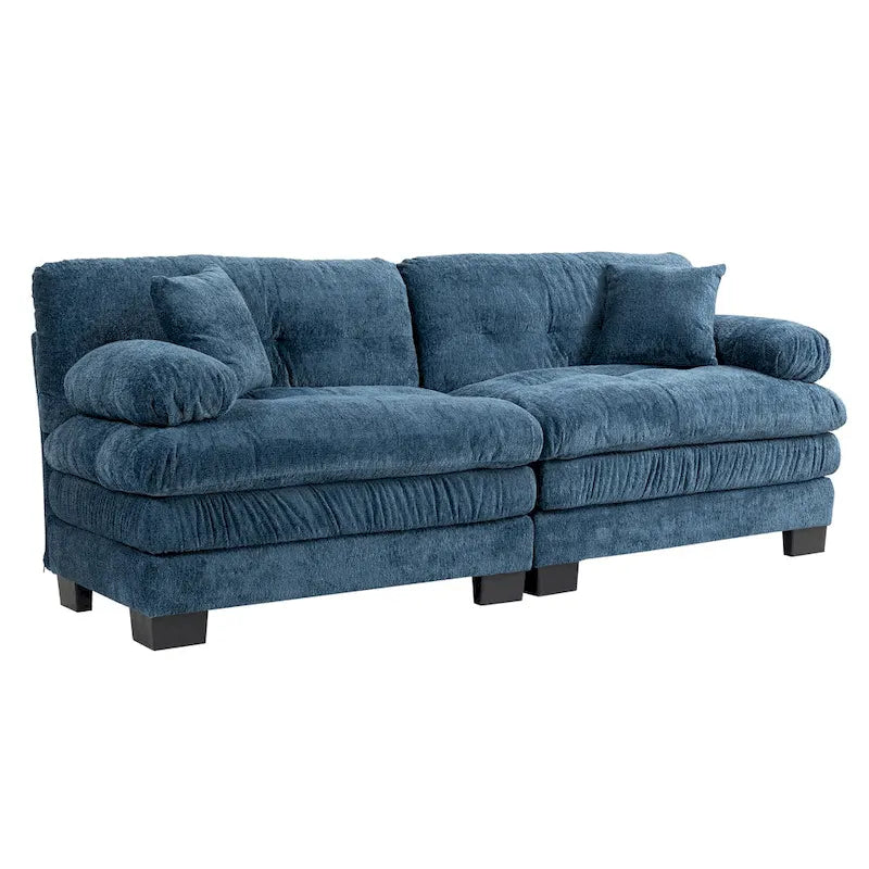 84  Upholstered 3-Seater Sofa with Dual-Layer Memory Foam Cushioning, and Complimentary Comfort Pillows
