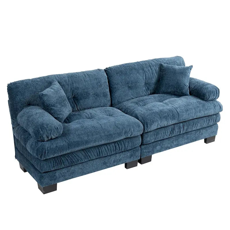 84  Upholstered 3-Seater Sofa with Dual-Layer Memory Foam Cushioning, and Complimentary Comfort Pillows