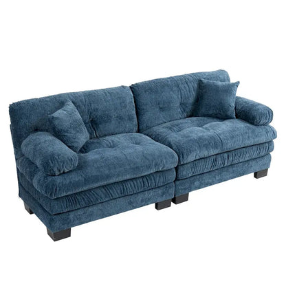 84  Upholstered 3-Seater Sofa with Dual-Layer Memory Foam Cushioning, and Complimentary Comfort Pillows