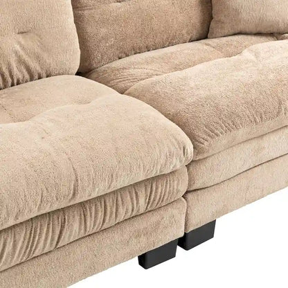 84  Upholstered 3-Seater Sofa with Dual-Layer Memory Foam Cushioning, and Complimentary Comfort Pillows