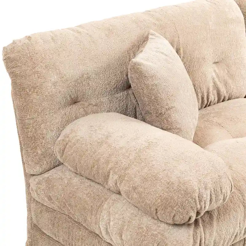 84  Upholstered 3-Seater Sofa with Dual-Layer Memory Foam Cushioning, and Complimentary Comfort Pillows