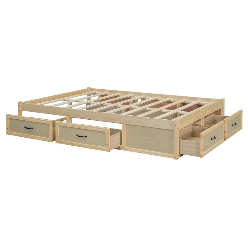 Full Size Platform Bed with 6 Storage Drawers,Assembly Required