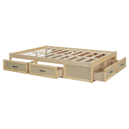 Full Size Platform Bed with 6 Storage Drawers,Assembly Required