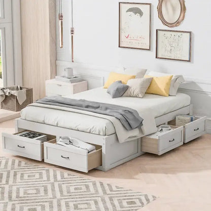 Full Size Platform Bed with 6 Storage Drawers,Assembly Required