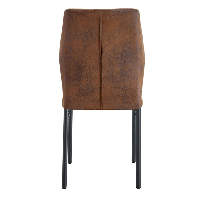 Set of 6 High Resilience Dining Chair with Metal Black Leg