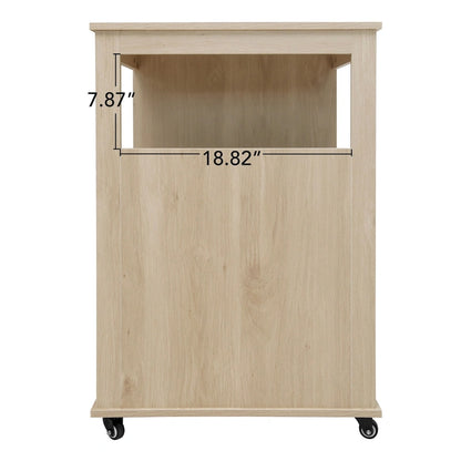 Rolling Kitchen Island with Drawer,Wine Rack,Lockable Casters