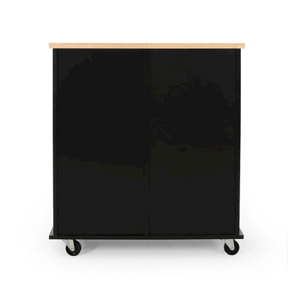 Kitchen Island On Wheels With Door, 2 Drawer, 3 Shelf, 31.5 Width Rolling Kitchen Table With Storage Cabinet