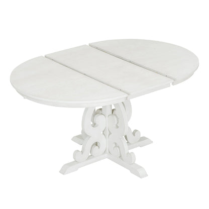 Retro Functional Dining Set Extendable Dining Table and Chair Sets with Removable Folding Plates for Dining Room and Kitchen