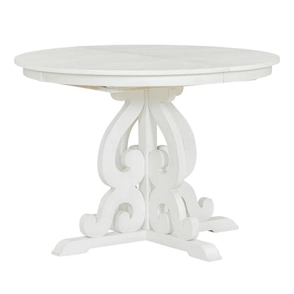 Retro Functional Dining Set Extendable Dining Table and Chair Sets with Removable Folding Plates for Dining Room and Kitchen
