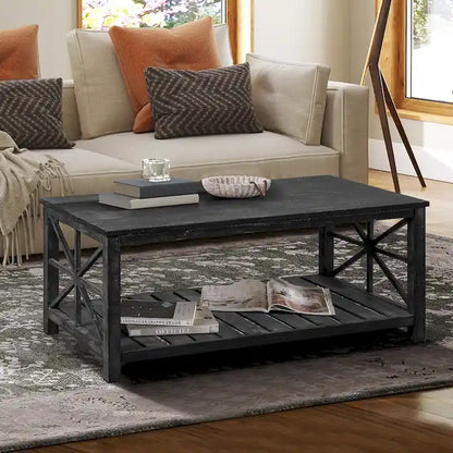 47  Modern Farmhouse Coffee Table with Storage Shelf