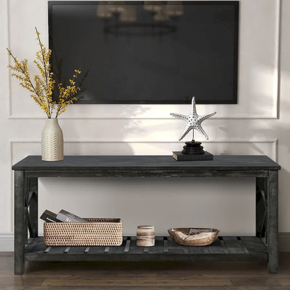 47  Modern Farmhouse Coffee Table with Storage Shelf