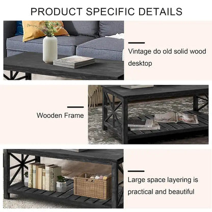 47  Modern Farmhouse Coffee Table with Storage Shelf