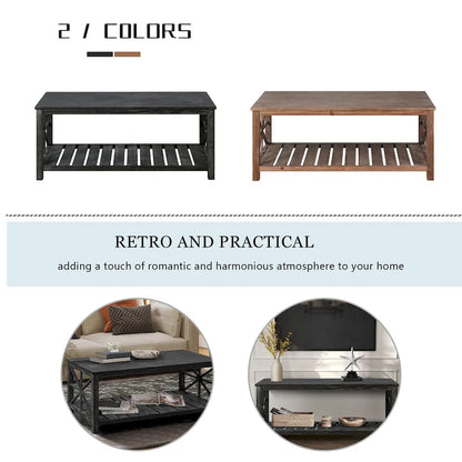 47  Modern Farmhouse Coffee Table with Storage Shelf