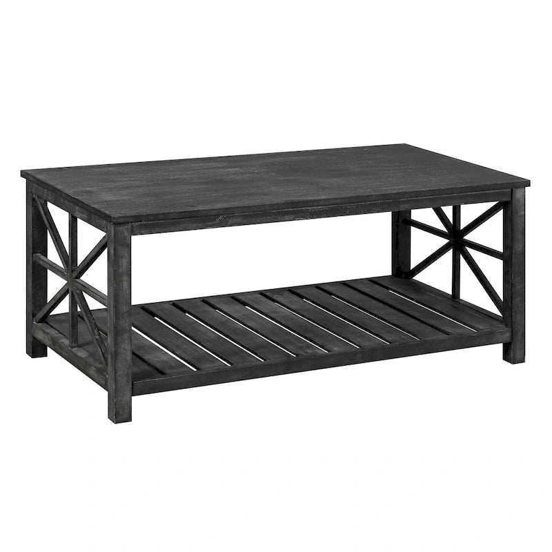 47  Modern Farmhouse Coffee Table with Storage Shelf