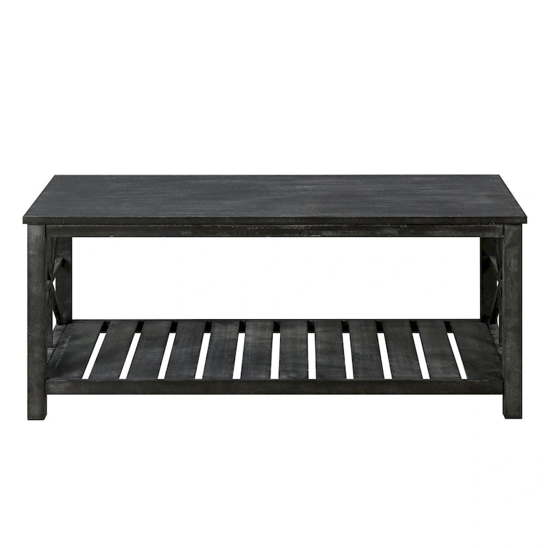 47  Modern Farmhouse Coffee Table with Storage Shelf