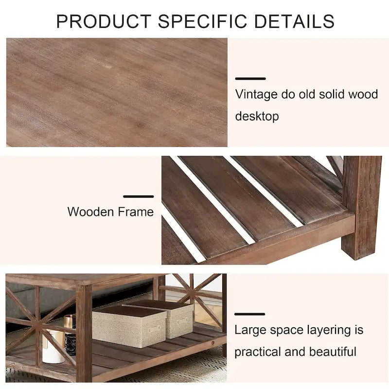 47  Modern Farmhouse Coffee Table with Storage Shelf