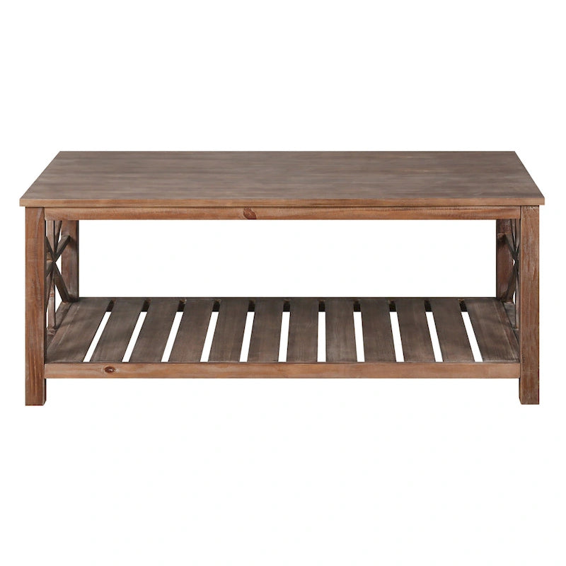 47  Modern Farmhouse Coffee Table with Storage Shelf