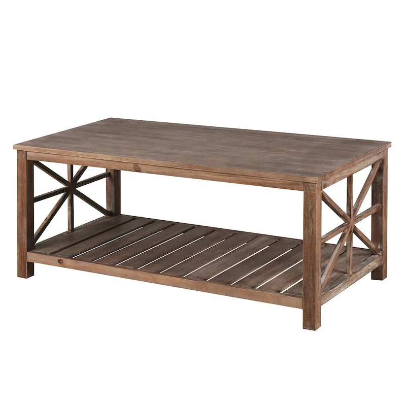 47  Modern Farmhouse Coffee Table with Storage Shelf