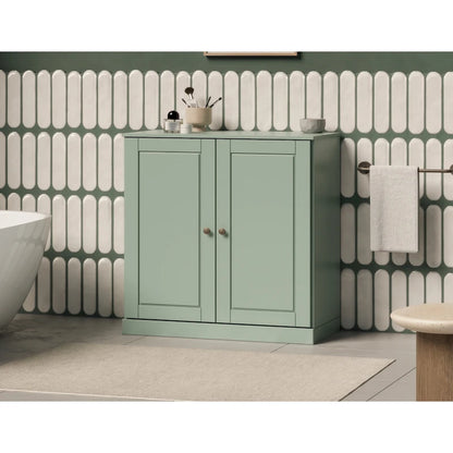Palace Imports 100% Solid Wood 32  Bathroom Cabinet with Solid Doors, 2-Drawers and Adjustable Shelves