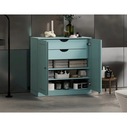 Palace Imports 100% Solid Wood 32  Bathroom Cabinet with Solid Doors, 2-Drawers and Adjustable Shelves