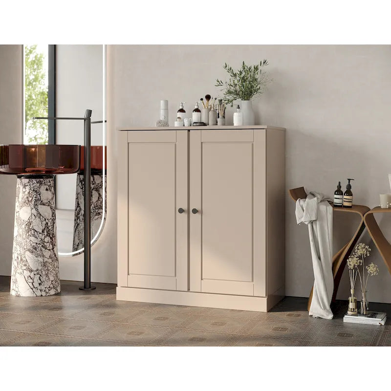 Palace Imports 100% Solid Wood 32  Bathroom Cabinet with Solid Doors, 2-Drawers and Adjustable Shelves