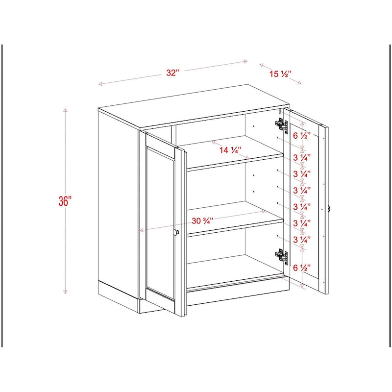 Palace Imports 100% Solid Wood 32  Bathroom Cabinet with Solid Doors, 2-Drawers and Adjustable Shelves