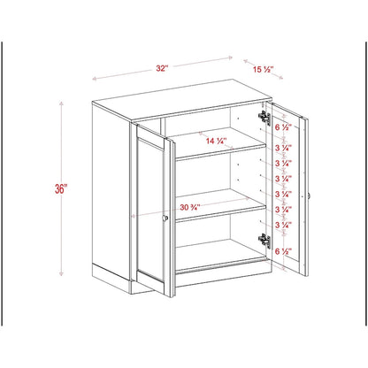 Palace Imports 100% Solid Wood 32  Bathroom Cabinet with Solid Doors, 2-Drawers and Adjustable Shelves