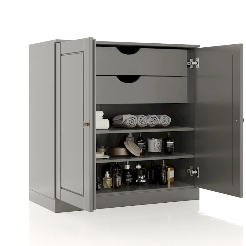 Palace Imports 100% Solid Wood 32  Bathroom Cabinet with Solid Doors, 2-Drawers and Adjustable Shelves
