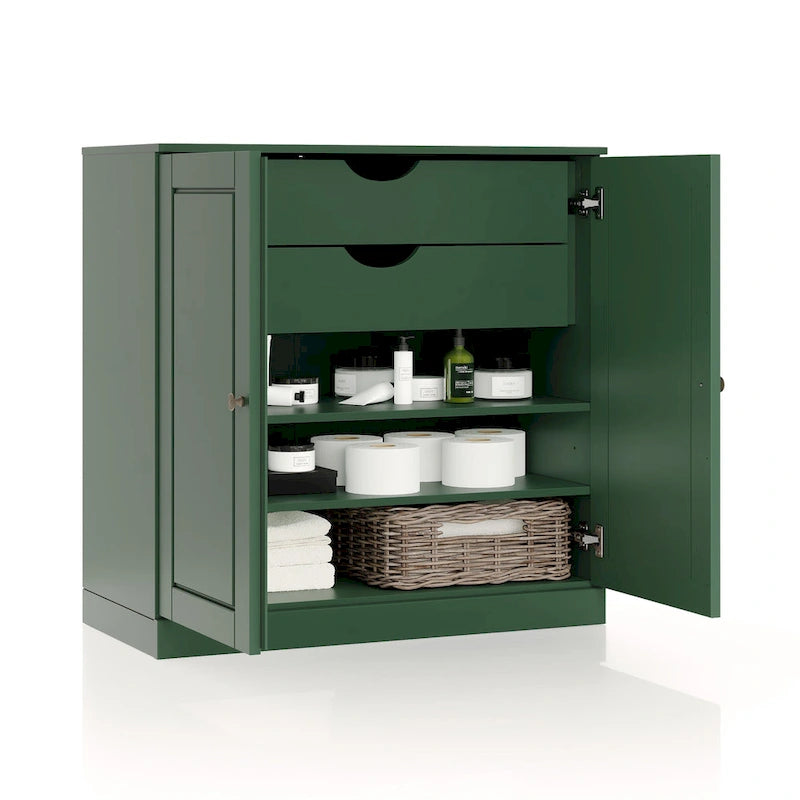 Palace Imports 100% Solid Wood 32  Bathroom Cabinet with Solid Doors, 2-Drawers and Adjustable Shelves